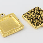 21mm Gold Tierracast Simple Square Drop Frame #CK587-General Bead