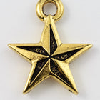 18mm Antique Gold Tierracast Nautical Star Drop #CK591-General Bead