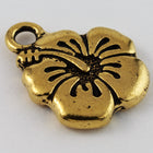 18mm Antique Gold Tierracast Hibiscus Drop #CK593-General Bead