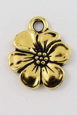 17mm Antique Gold Tierracast Apple Blossom Drop #CK608-General Bead