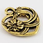 20mm Antique Gold Tierracast Floral Heart Charm #CK611-General Bead
