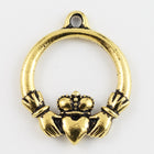 24mm Antique Gold Tierracast Claddagh Drop #CK612-General Bead