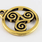 19mm Antique Gold Tierracast Triskele Drop #CK615-General Bead