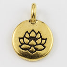 17mm Antique Gold Tierracast Lotus Charm #CK620-General Bead