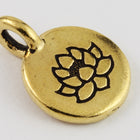 17mm Antique Gold Tierracast Lotus Charm #CK620-General Bead