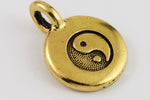 17mm Antique Gold Tierracast Yin Yang Charm #CK622-General Bead