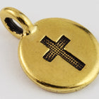 17mm Antique Gold Tierracast Cross Charm #CK623-General Bead