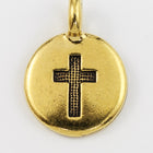 17mm Antique Gold Tierracast Cross Charm #CK623-General Bead