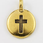 17mm Antique Gold Tierracast Cross Charm #CK623-General Bead