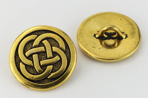 16mm Antique Gold TierraCast Celtic Knot Button (15 Pcs) #CK634-General Bead