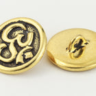 17mm Antique Gold TierraCast "Om" Button (15 Pcs) #CK635-General Bead