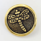 17mm Antique Gold TierraCast Dragonfly Button (20 Pcs) #CK638-General Bead