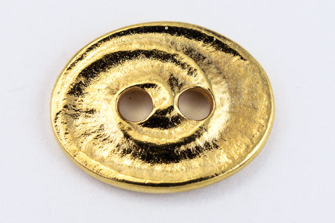 18mm Bright Gold TierraCast Oval Swirl Button (20 Pcs) #CK639-General Bead