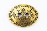 19mm Antique Gold TierraCast Tribal Oval Button (20 Pcs) #CK641-General Bead