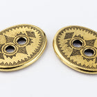 19mm Antique Gold TierraCast Tribal Oval Button (20 Pcs) #CK641-General Bead