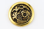 17mm Antique Gold TierraCast Czech Flower Button (15 Pcs) #CK643-General Bead