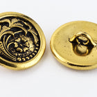 17mm Antique Gold TierraCast Czech Flower Button (15 Pcs) #CK643-General Bead