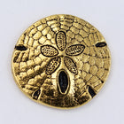 17mm Antique Gold TierraCast Sand Dollar Button (15 Pcs) #CK644-General Bead