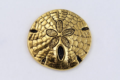 17mm Antique Gold TierraCast Sand Dollar Button (15 Pcs) #CK644-General Bead
