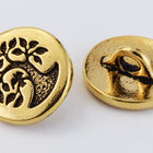 12mm Antique Gold TierraCast Bird in a Tree Button (20 Pcs) #CK647-General Bead