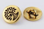 12mm Antique Gold TierraCast Bird in a Tree Button (20 Pcs) #CK647-General Bead