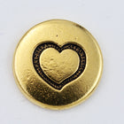 12mm Antique Gold TierraCast Heart Button (20 Pcs) #CK648-General Bead