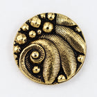 13mm Antique Gold TierraCast Czech Round Button (20 Pcs) #CK650-General Bead