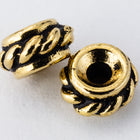 6mm Antique Gold TierraCast Twisted Spacer Bead (20 Pcs) #CK653-General Bead