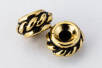 6mm Antique Gold TierraCast Twisted Spacer Bead (20 Pcs) #CK653-General Bead