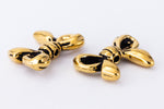 14mm Antique Gold TierraCast Pewter Bow Bead (20 Pcs) #CK656-General Bead
