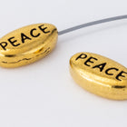 6mm x 11mm Antique Gold TierraCast Pewter Peace Bead (20 Pcs) #CK669-General Bead