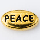 6mm x 11mm Antique Gold TierraCast Pewter Peace Bead (20 Pcs) #CK669-General Bead