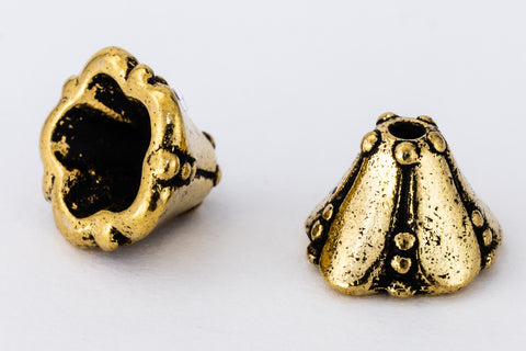 5.5mm x 8mm Antique Gold TierraCast Bell Flower Cone (20 Pcs) #CK678-General Bead