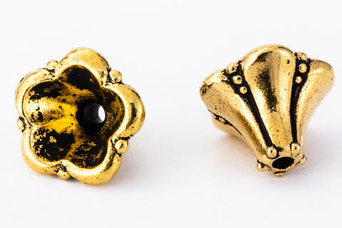 8.5mm x 12mm Antique Gold TierraCast Bell Flower Cone (20 Pcs) #CK680-General Bead