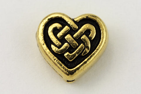 10mm Antique Gold TierraCast Pewter Celtic Heart Bead (20 Pcs) #CK706-General Bead