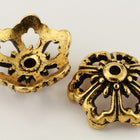 13mm Antique Gold TierraCast Pewter Open Poppy Bead Cap (20 Pcs) #CK711-General Bead