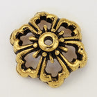 13mm Antique Gold TierraCast Pewter Open Poppy Bead Cap (20 Pcs) #CK711-General Bead