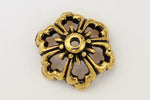 13mm Antique Gold TierraCast Pewter Open Poppy Bead Cap (20 Pcs) #CK711-General Bead