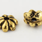 5mm Antique Gold TierraCast Pewter Petal Bead Cap (50 Pcs) #CK716-General Bead