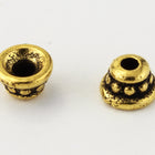 4mm Antique Gold TierraCast Pewter Beaded Bead Cap (100 Pcs) #CK717-General Bead