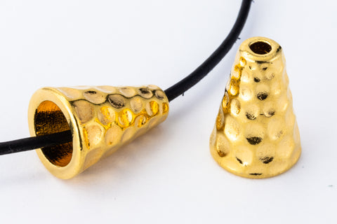 13mm Bright Gold TierraCast Hammered Cone #CK747-General Bead