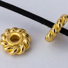 4mm Bright Gold TierraCast Pewter Twist Heishi Spacer #CK101