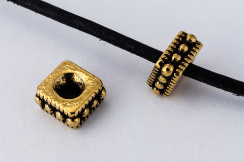 4mm Antique Gold TierraCast Rococo Square Bead #CK770-General Bead
