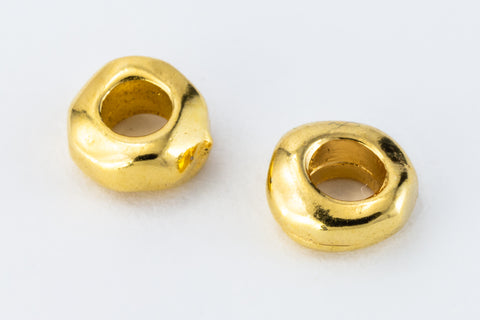 5mm Bright Gold TierraCast Nugget Heishi (50 Pcs) #CK776-General Bead