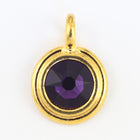 34ss Bright Gold TierraCast Stepped Bezel Charm (All Colors) #CK795-General Bead