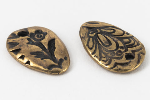14mm Antique Brass TierraCast Flora Charm #CK807