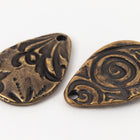 20mm Antique Brass TierraCast Flora Teardrop Charm #CK810