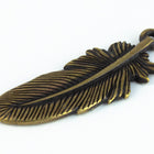 10mm x 30mm Antique Brass Tierracast Pewter Feather Charm #CKE010-General Bead