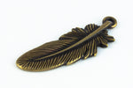 10mm x 30mm Antique Brass Tierracast Pewter Feather Charm #CKE010-General Bead