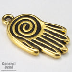 13mm x 22mm Antique Gold Spiral Hand Tierracast Charm-General Bead